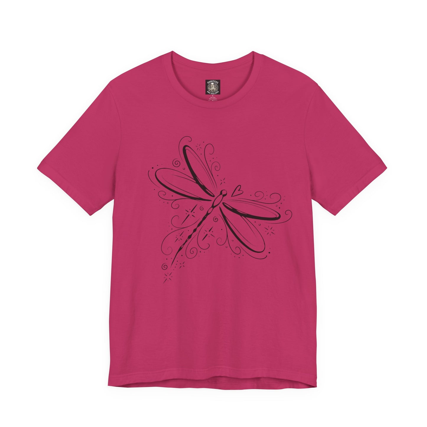 Dragonfly Line Art T-Shirt — Elegant Minimal Nature Tee