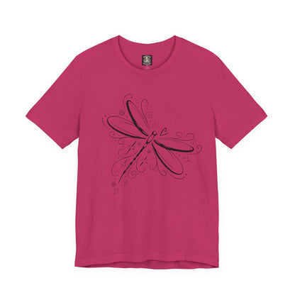 Dragonfly Line Art T-Shirt — Elegant Minimal Nature Tee