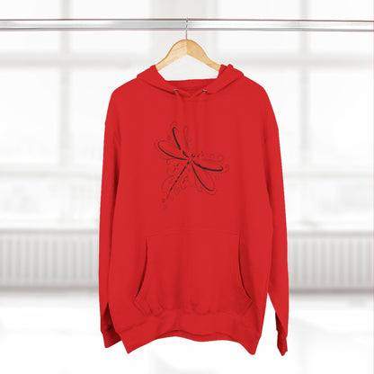 Dragonfly Minimalist Hoodie — Subtle Line Art Fleece Pullover