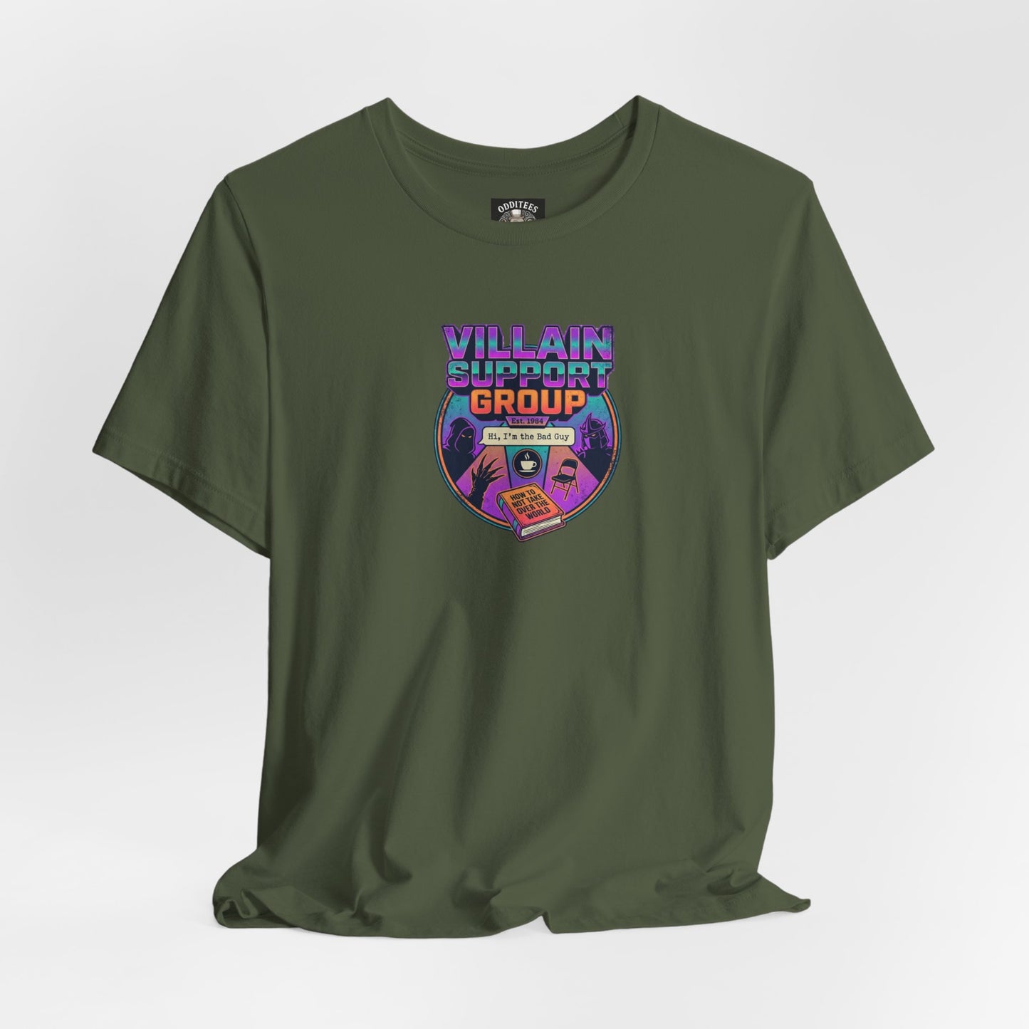 Villain Support Group T-Shirt — Funny Retro Supervillain Club Tee