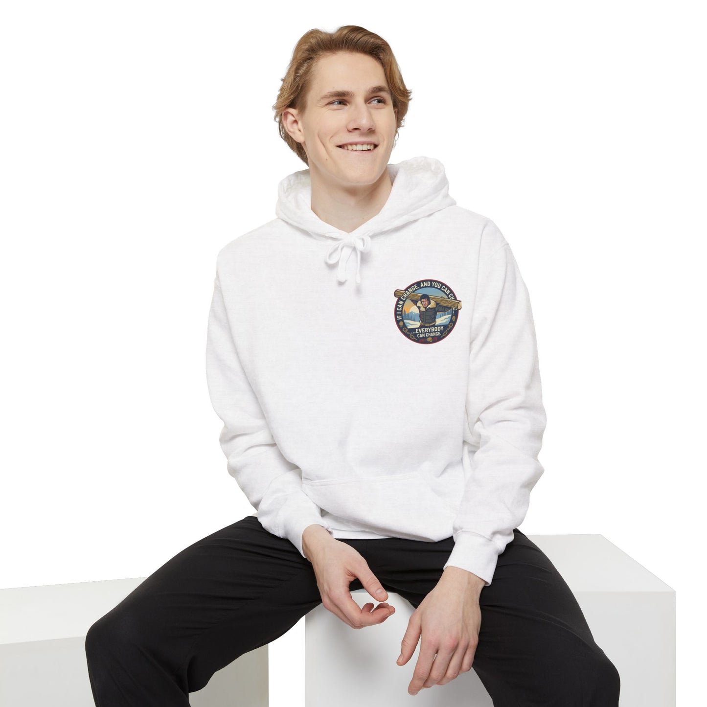 "Everybody Can Change" Underdog Montage Training Hoodie — 90's Retro Boxing Champ Inspiration Hoodie