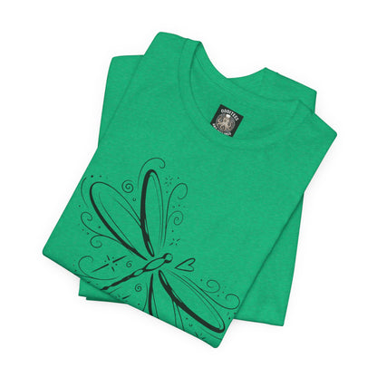 Dragonfly Line Art T-Shirt — Elegant Minimal Nature Tee