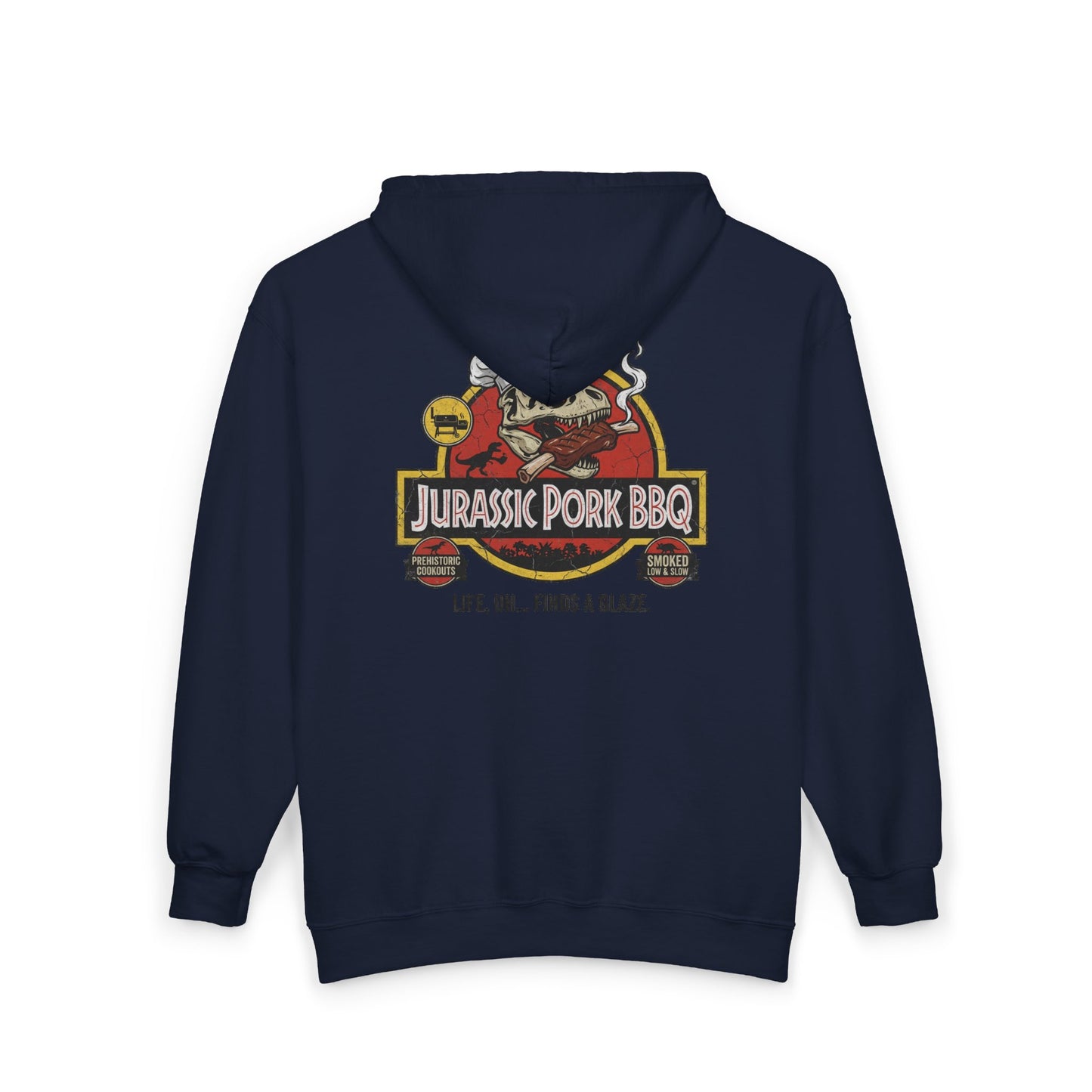 Jurassic Pork BBQ Zip-Up Hoodie — Franchise Owner Full-Zip Hoodie