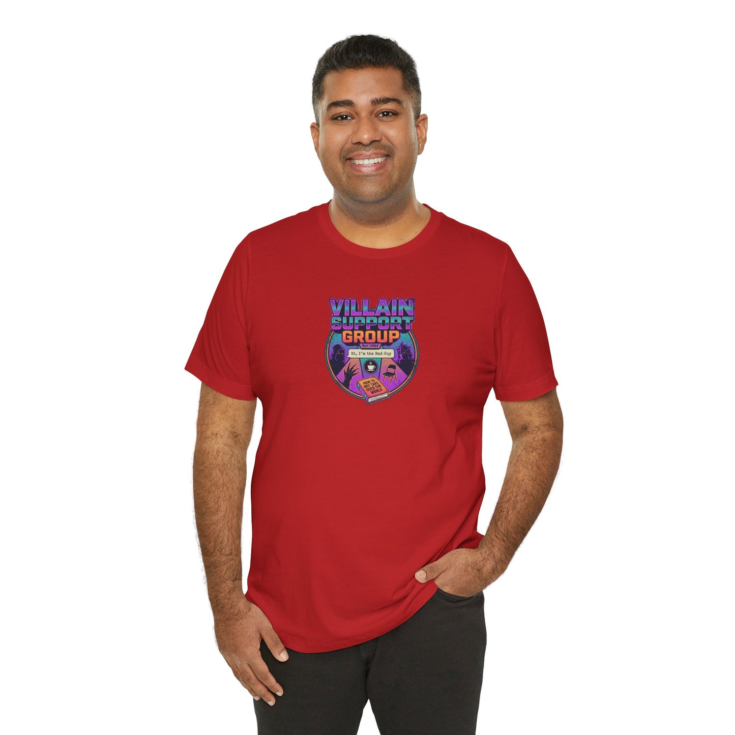 Villain Support Group T-Shirt — Funny Retro Supervillain Club Tee