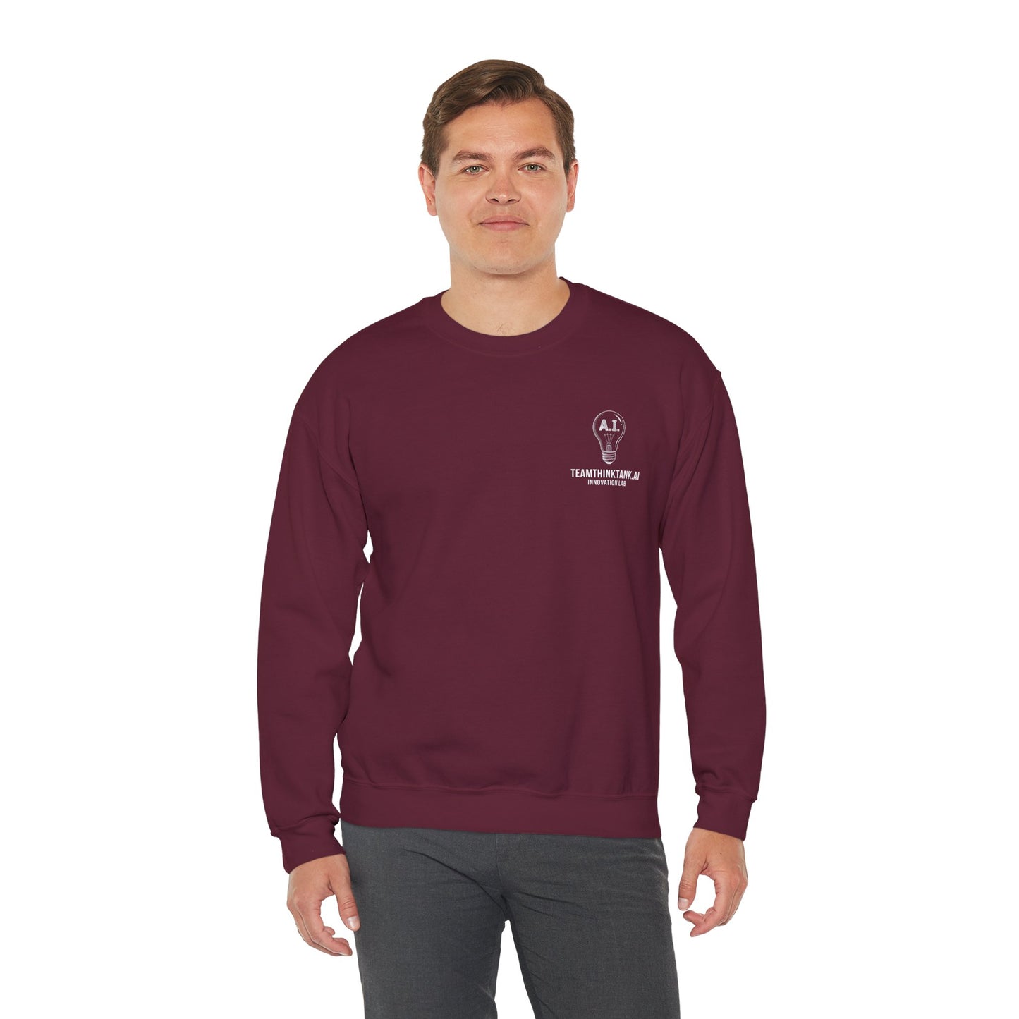 TeamThinkTank.ai Lightbulb Logo Crewneck Sweatshirt - Corp Logo