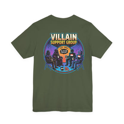 Villain Support Group T-Shirt — Funny Retro Supervillain Meetup Tee