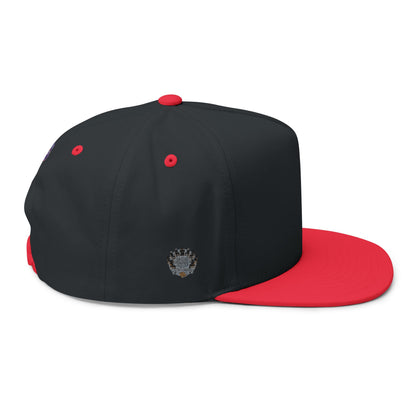 Villain Support Group - Flat Bill Snapback Cap — Embroidered Vintage Badged