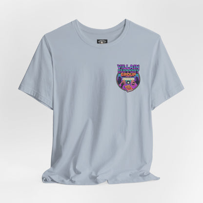 Villain Support Group T-Shirt — Funny Retro Supervillain Meetup Tee