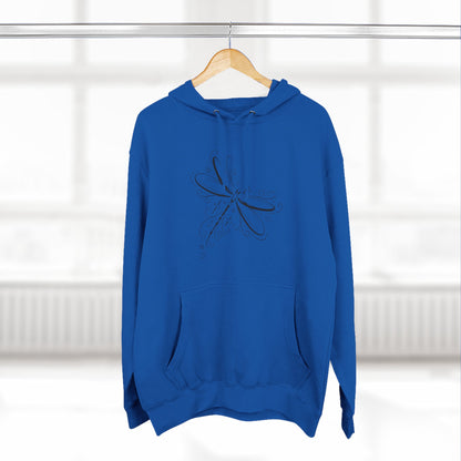 Dragonfly Minimalist Hoodie — Subtle Line Art Fleece Pullover