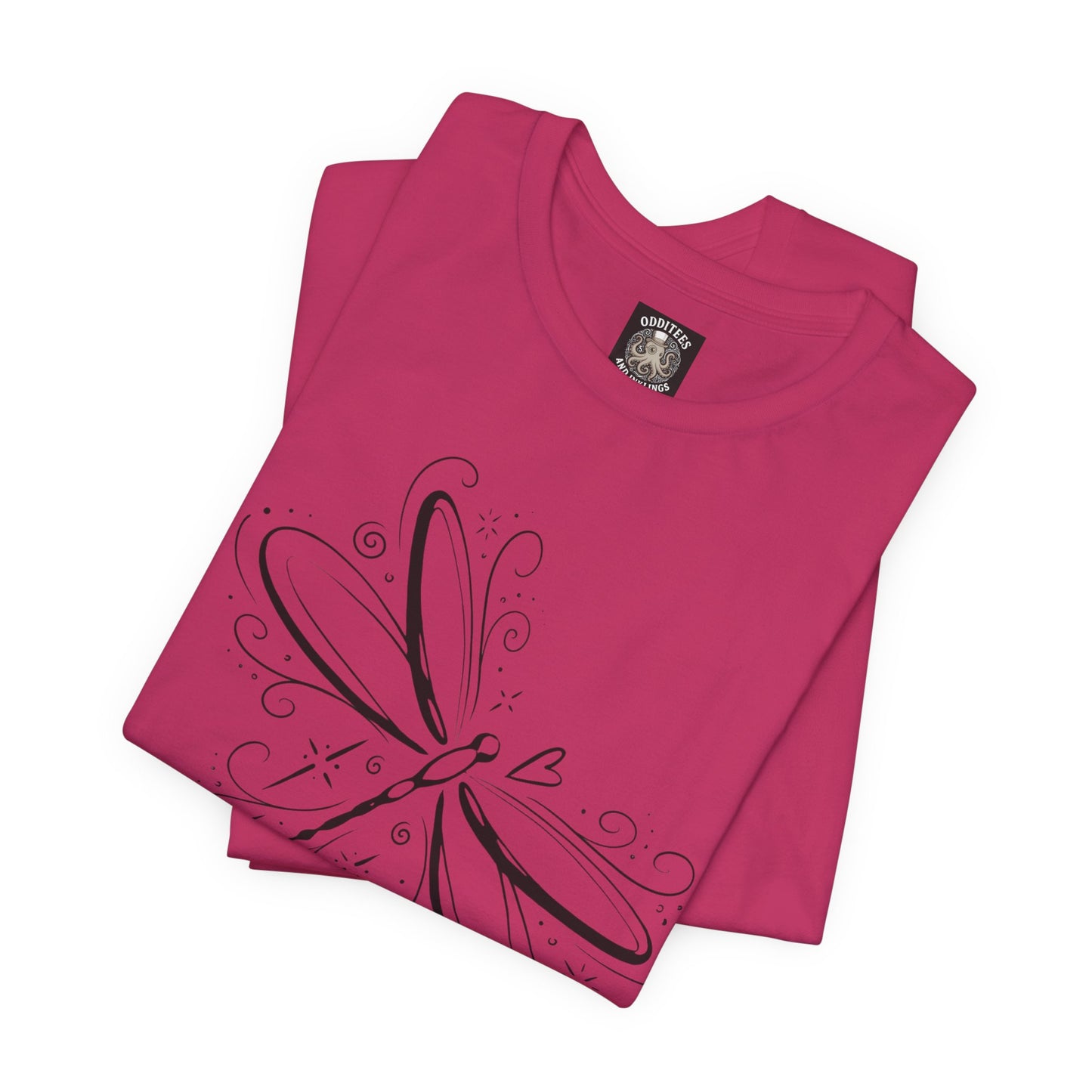 Dragonfly Line Art T-Shirt — Elegant Minimal Nature Tee