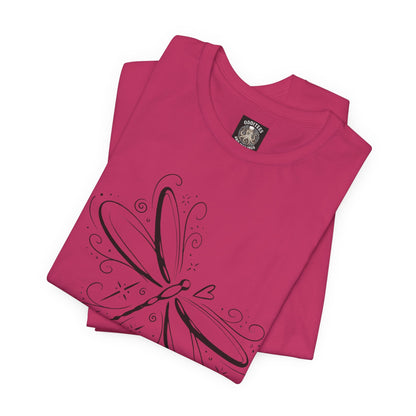 Dragonfly Line Art T-Shirt — Elegant Minimal Nature Tee