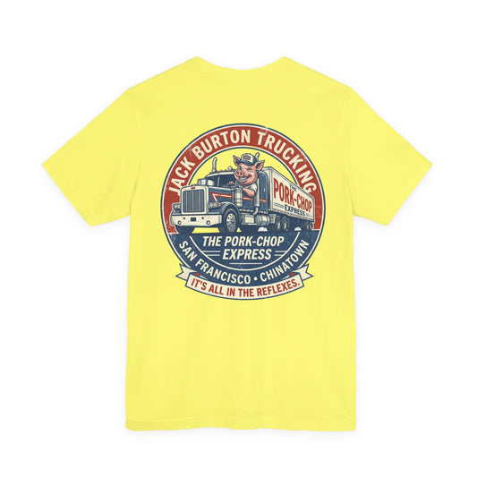 Trucking T‑Shirt — "Jack Burton Trucking: The Pork-Chop Express" Retro Logo Tee