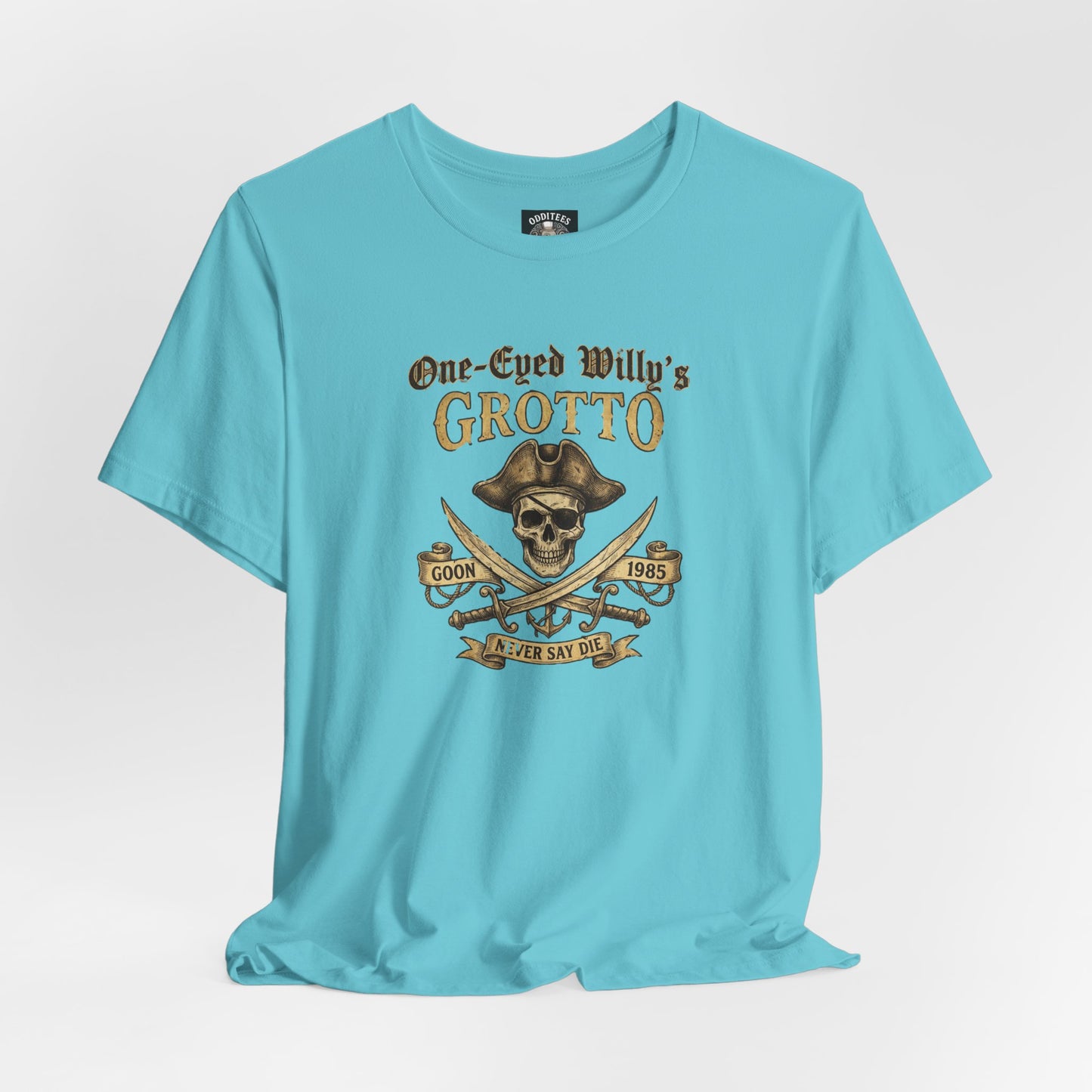 One-Eyed Willy's Grotto Pirate Skull T-Shirt — 80's Treasure Map Tee