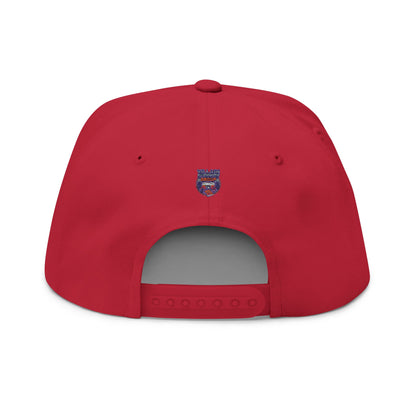 Villain Support Group - Flat Bill Snapback Cap — Embroidered Vintage Badged