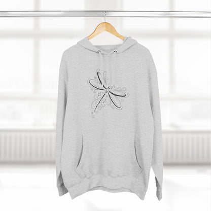 Dragonfly Minimalist Hoodie — Subtle Line Art Fleece Pullover
