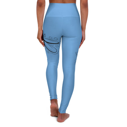 Pink Floral Swirl High-Waist Yoga Leggings
