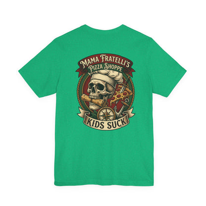 Mama Fratelli's Pizza Shoppe "By The Slice Graphic Tee" - 80's Movie Fandom T-Shirt
