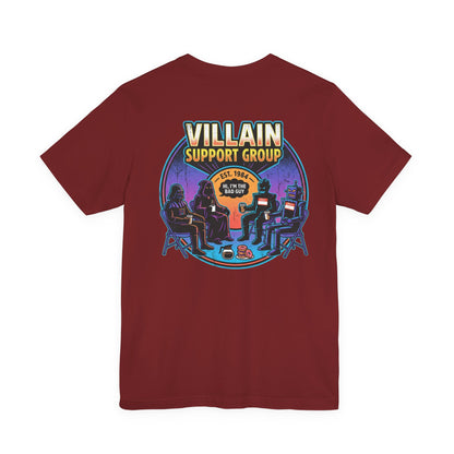 Villain Support Group T-Shirt — Funny Retro Supervillain Meetup Tee