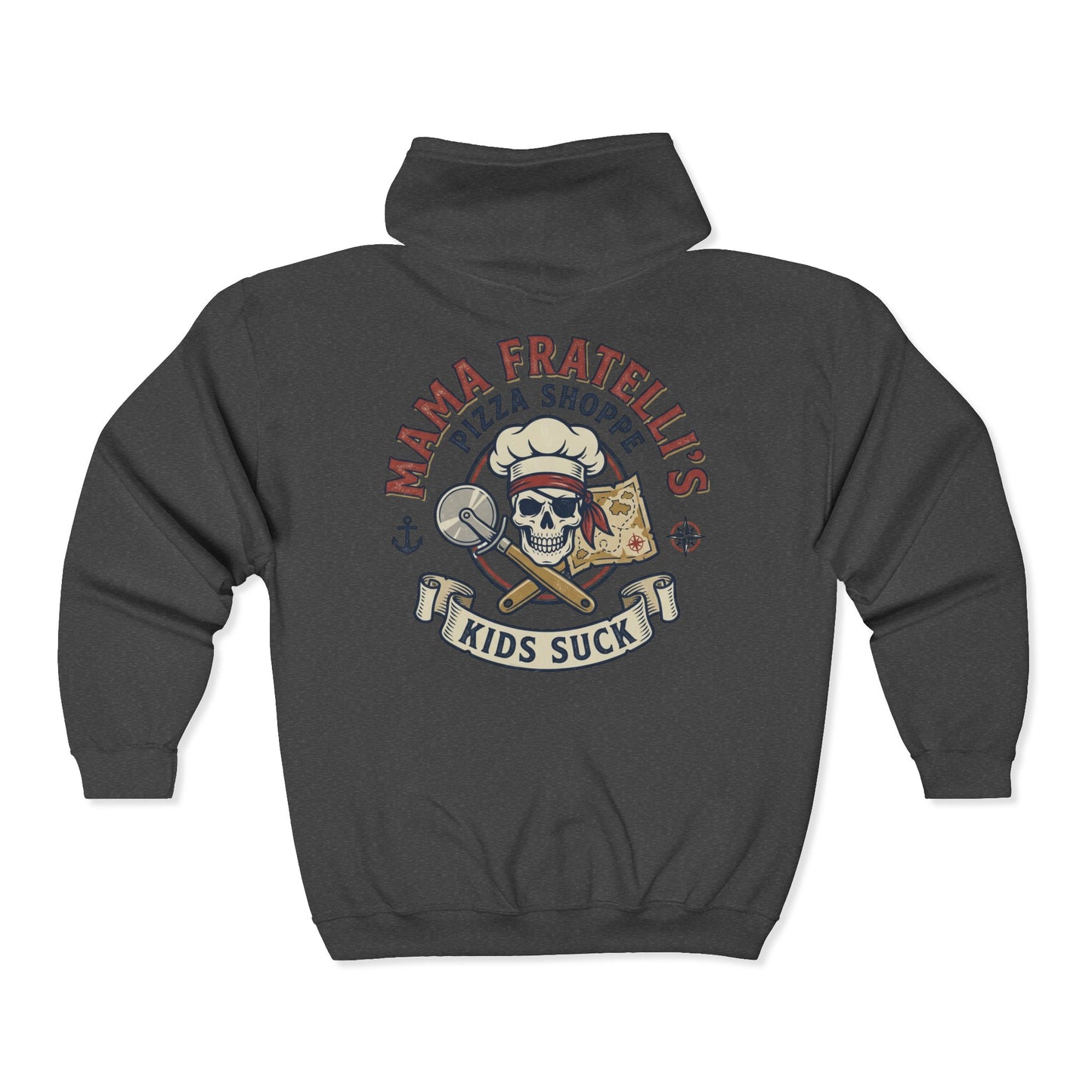 Mama Fratelli’s Pizza Shoppe Graphic "Delivery Guy" Zip Hoodie - Goonies Inspired Gear