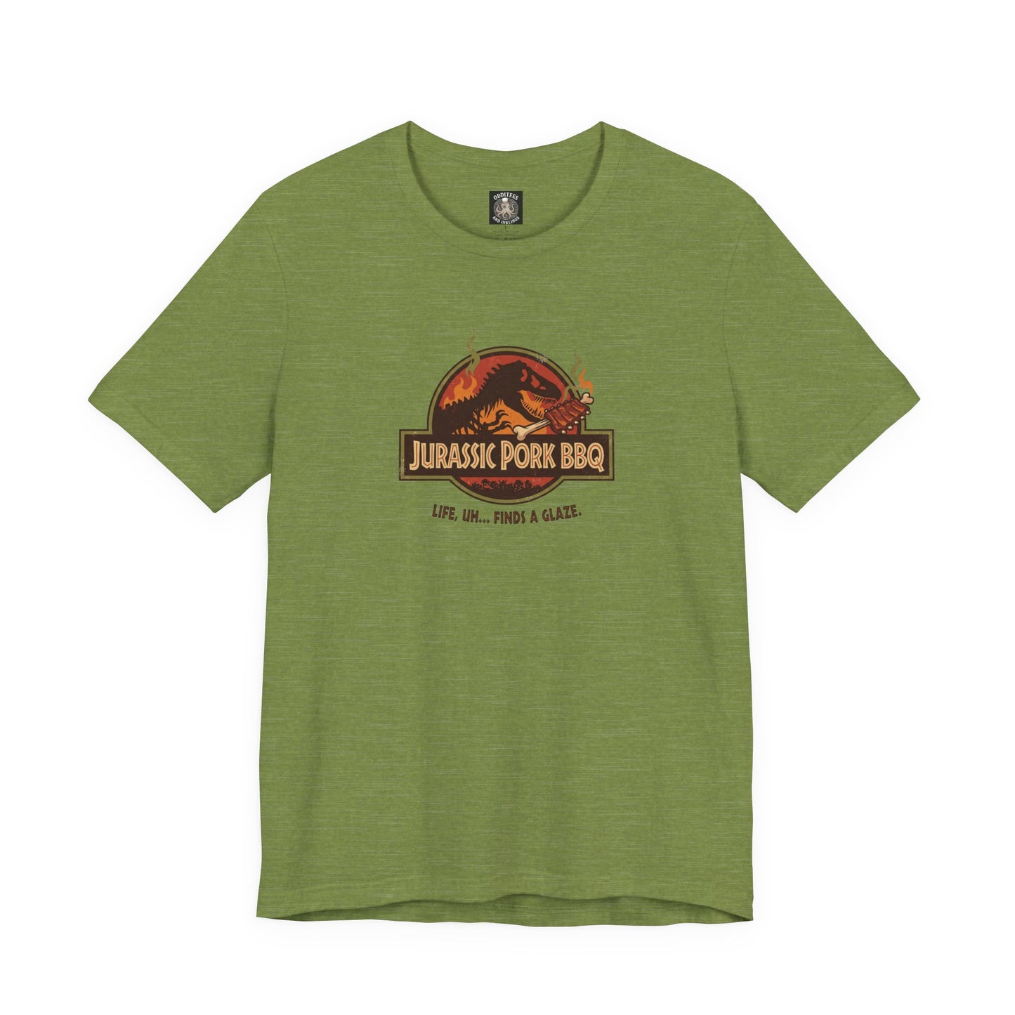Jurassic Pork BBQ T-Shirt — Funny Dino Grilling Tee ("Jurassic Pork BBQ")