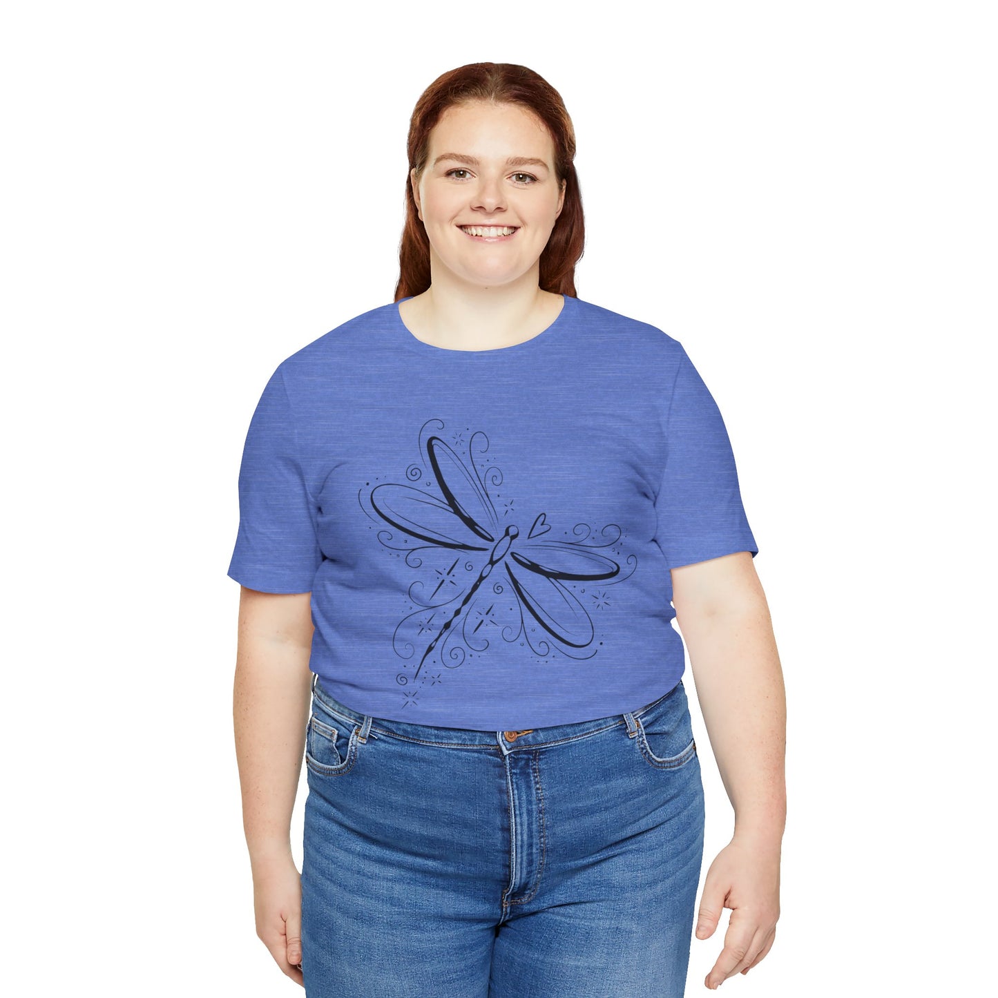 Dragonfly Line Art T-Shirt — Elegant Minimal Nature Tee