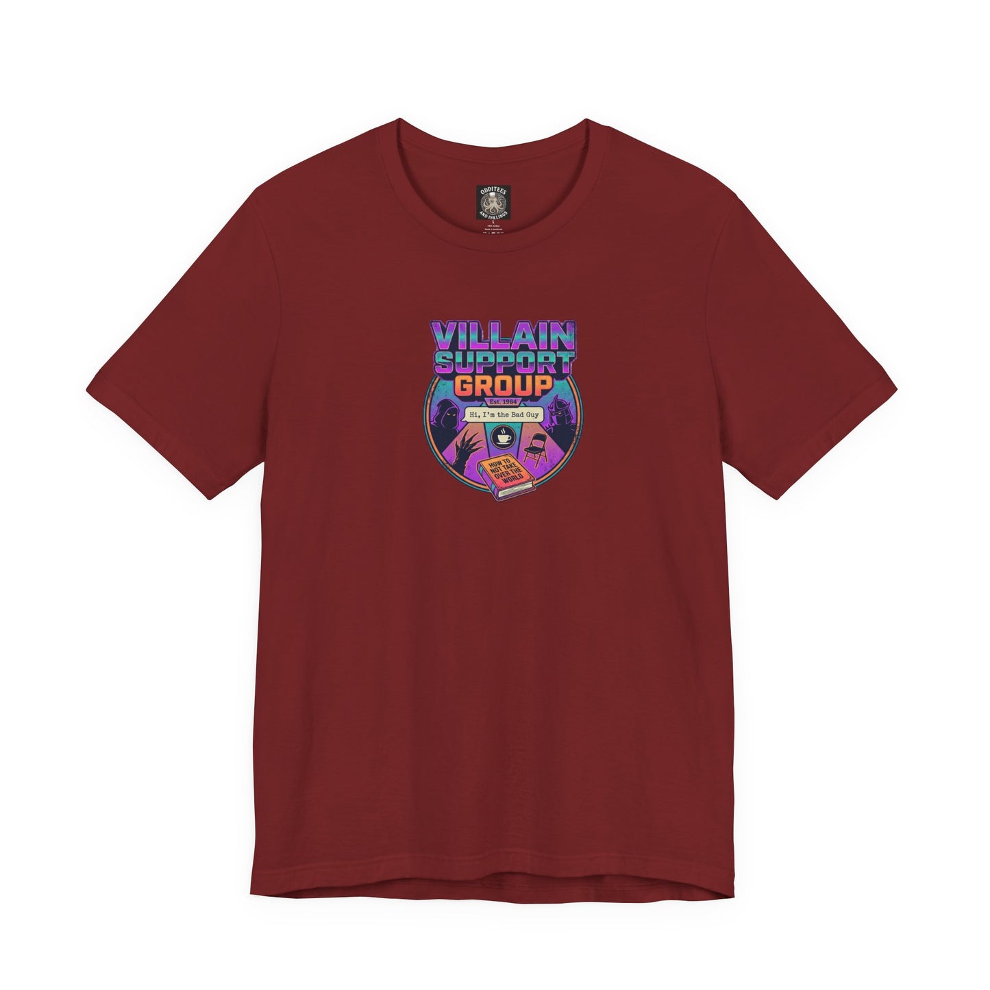 Villain Support Group T-Shirt — Funny Retro Supervillain Club Tee