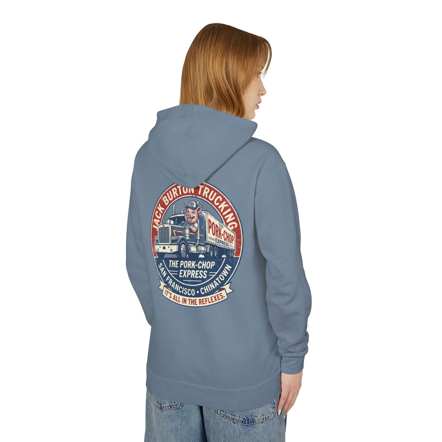 The Pork-Chop Express Hoodie — Retro Trucking Graphic Hooded Sweatshirt