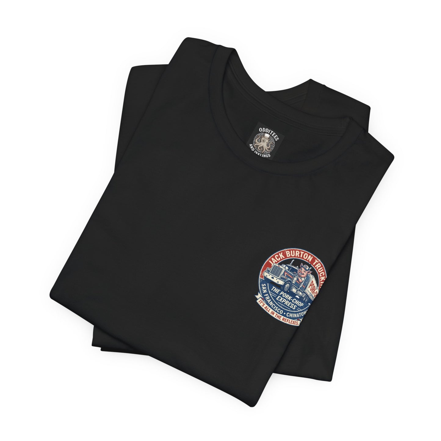Truck Driver Graphic Tee — "Jack Burton Trucking: The Pork-Chop Express" Vintage San Francisco Design