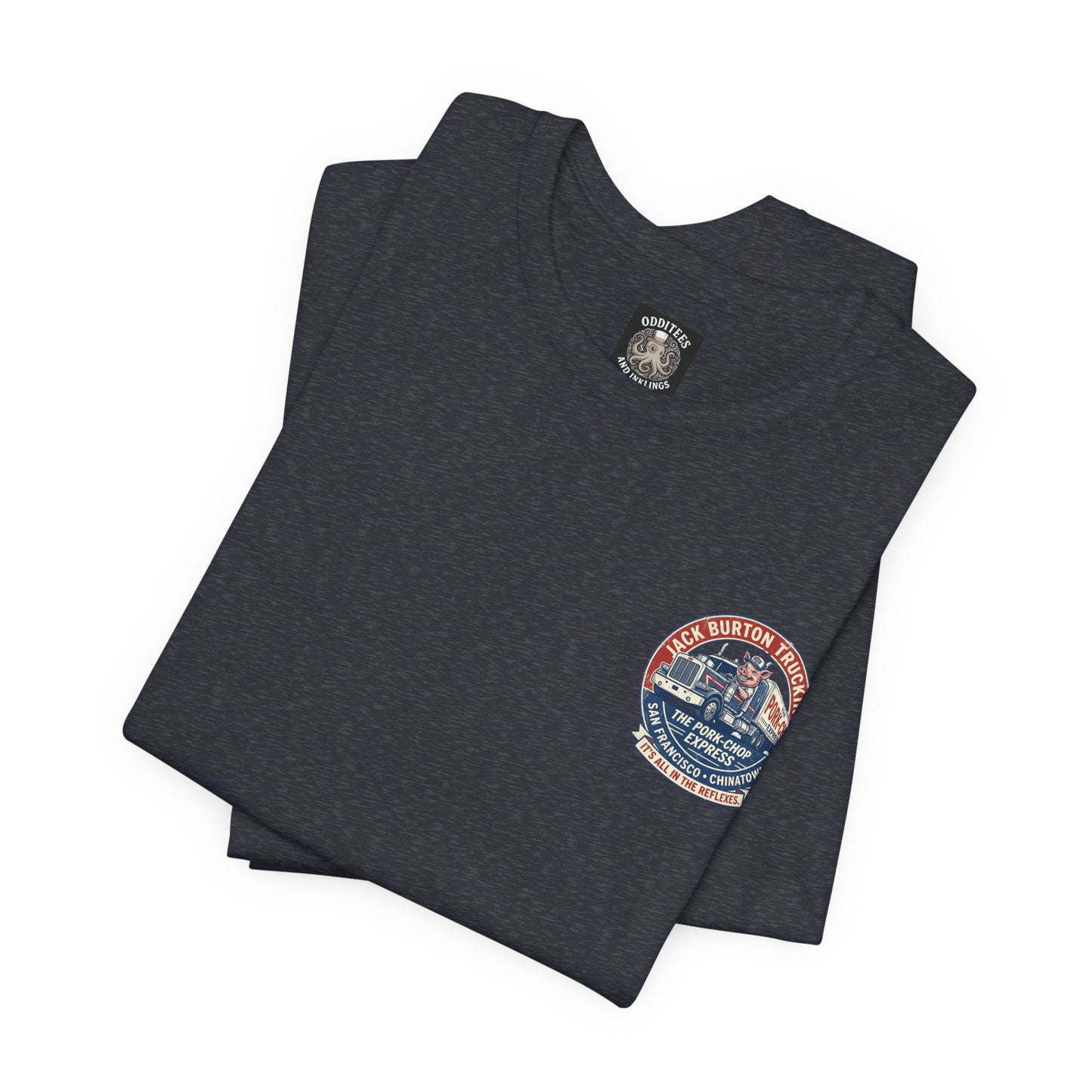 Truck Driver Graphic Tee — "Jack Burton Trucking: The Pork-Chop Express" Vintage San Francisco Design