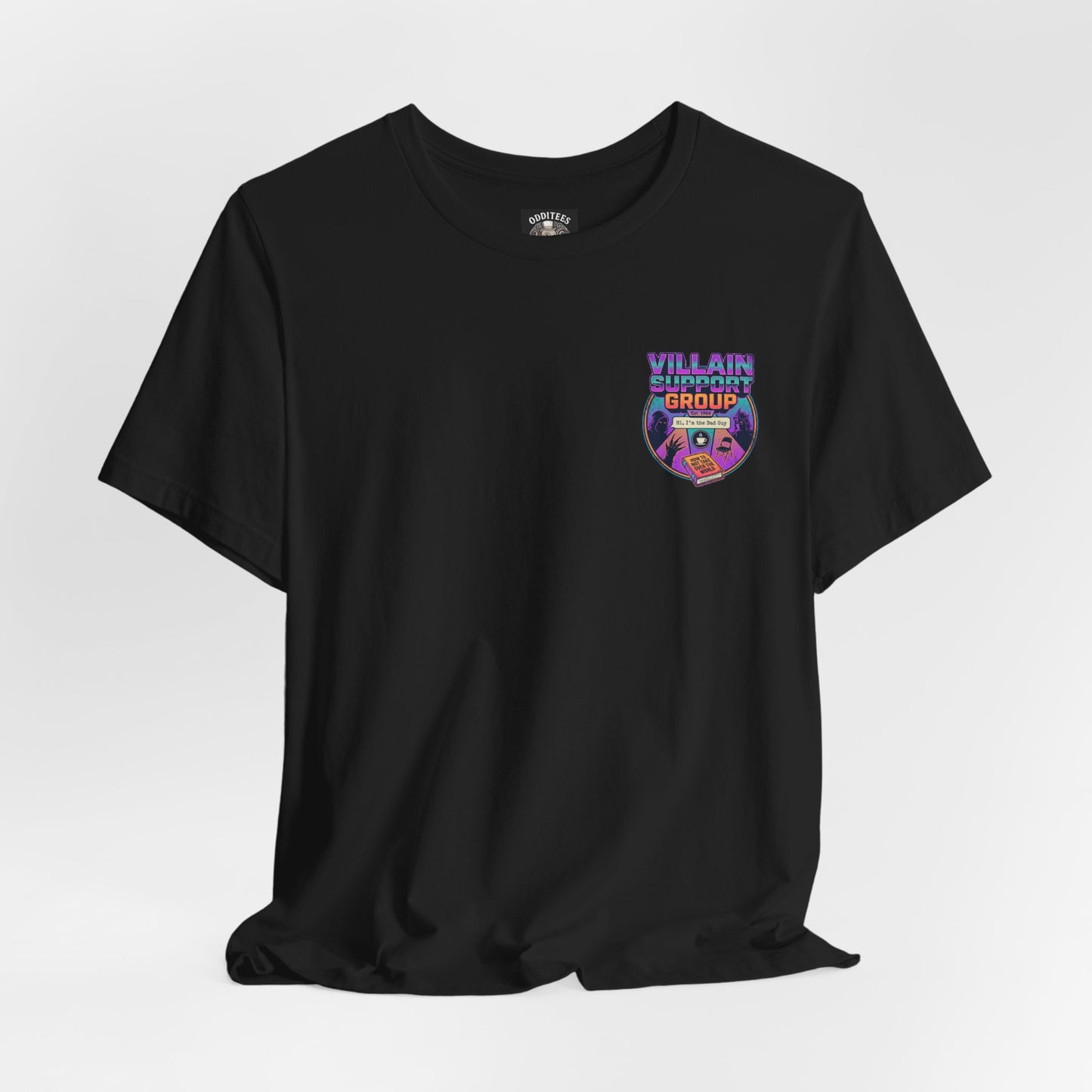 Villain Support Group Tee — Funny Supervillain Graphic T-Shirt