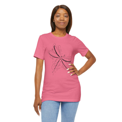 Dragonfly Line Art T-Shirt — Elegant Minimal Nature Tee
