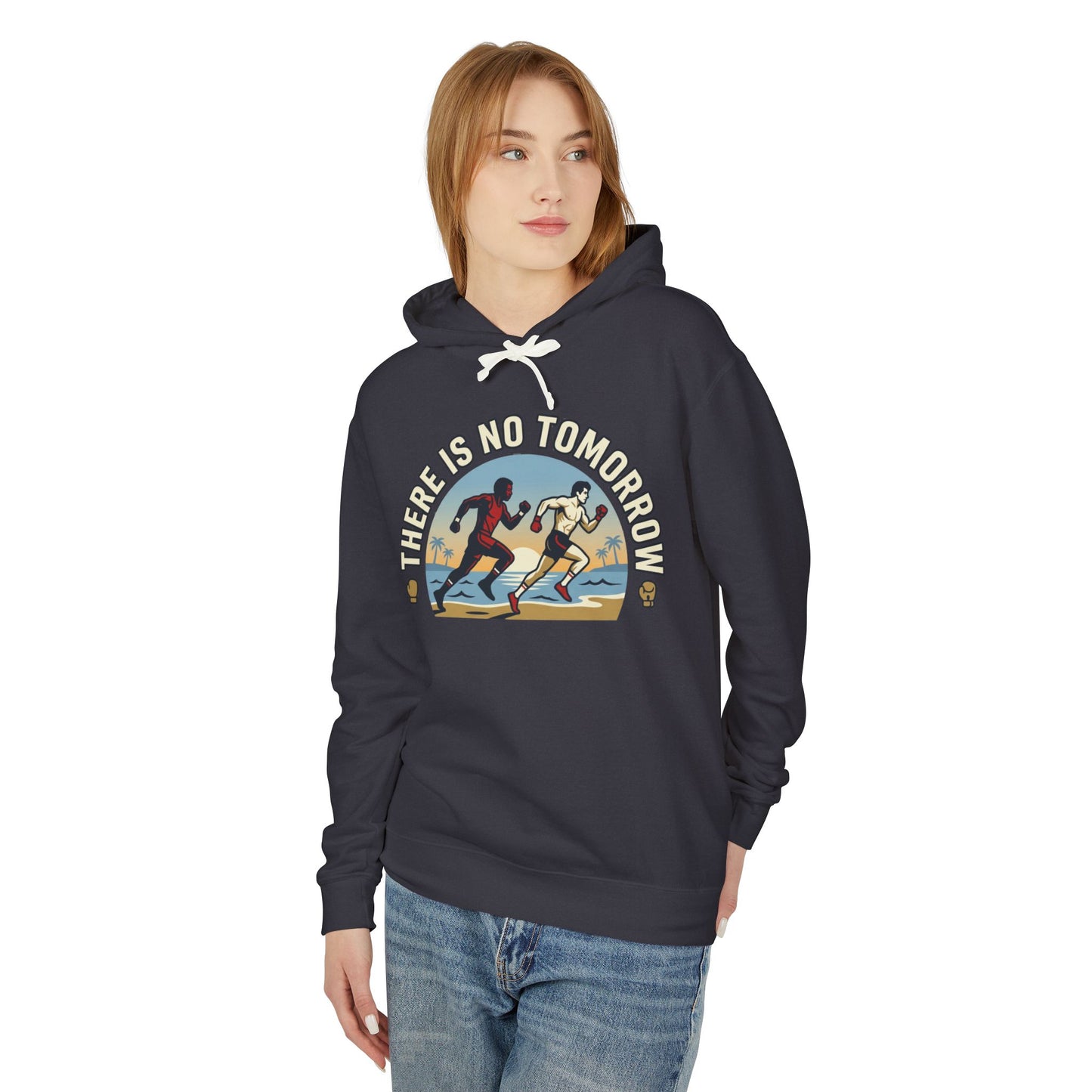 "There Is No Tomorrow" Underdog Montage Hoodie — Retro Fitness Lightweight Hooded Sweatshirt