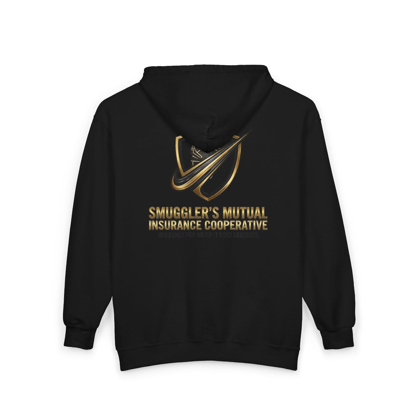 Smuggler's Mutual Insurance Co. Zip Hoodie - SoloVerse Side Hustle Sci-Fi Full-Zip Hoodie