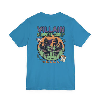 Villain Support Group Tee — Funny Supervillain Graphic T-Shirt