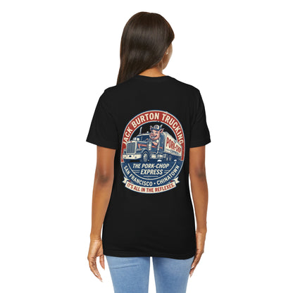 Truck Driver Graphic Tee — "Jack Burton Trucking: The Pork-Chop Express" Vintage San Francisco Design