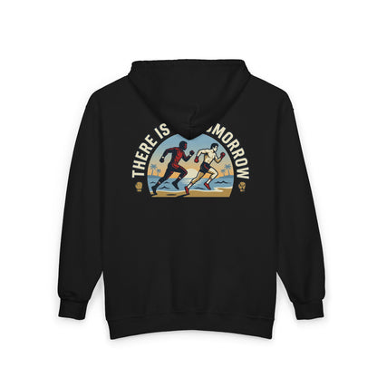 "There Is No Tomorrow" Underdog Montage Full- Zip Hoodie - Retro Fitness Training Full-Zip Sweatshirt