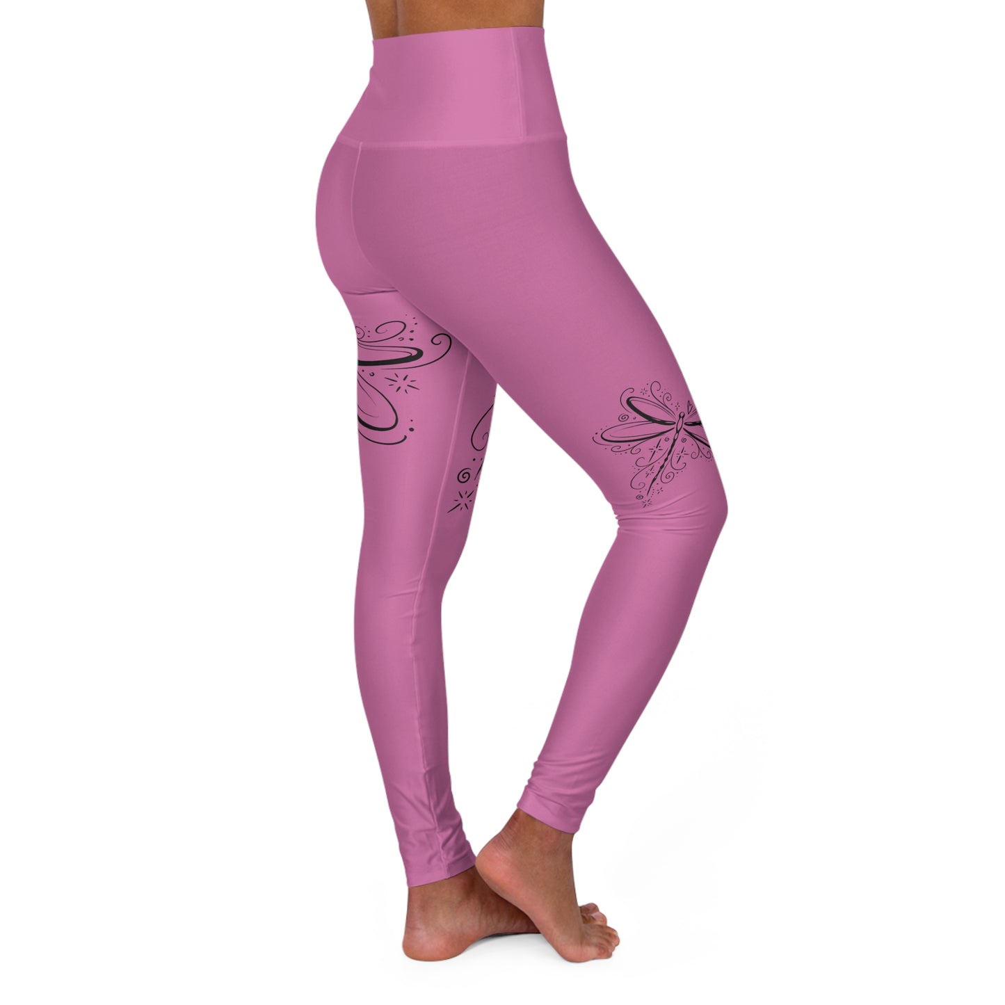 Pink Floral Swirl High-Waist Yoga Leggings