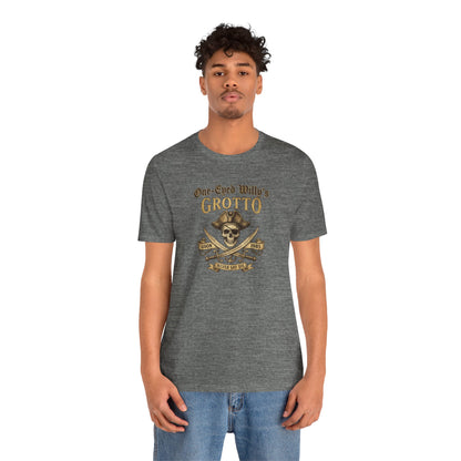 One-Eyed Willy's Grotto Pirate Skull T-Shirt — 80's Treasure Map Tee