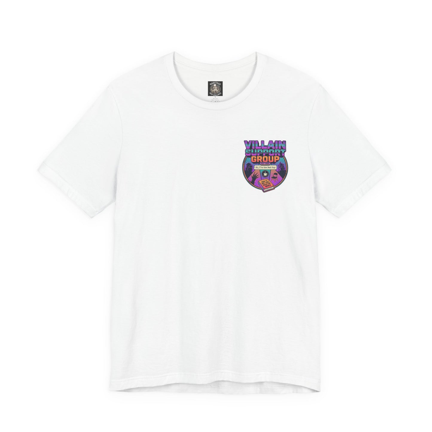 Villain Support Group T-Shirt — Funny Retro Supervillain Meetup Tee