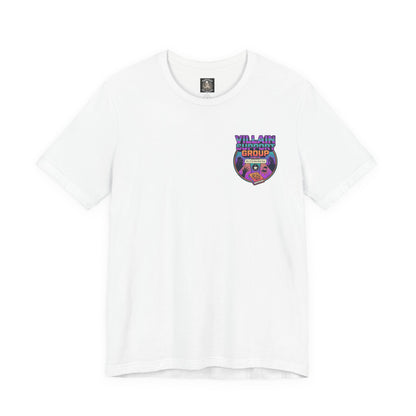 Villain Support Group T-Shirt — Funny Retro Supervillain Meetup Tee