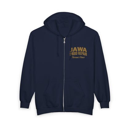 Jawa Droid Repair Full-Zip Hoodie — Tatooine's Finest Star Wars Inspired Zip Sweatshirt