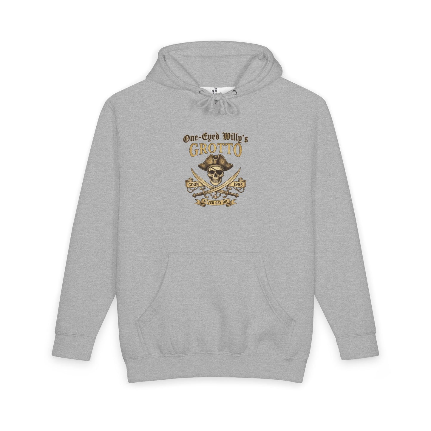 One-Eyed Willy's Grotto Treasure Hunt Hoodie — Vintage Nautical Pullover Hooded Sweatshirt