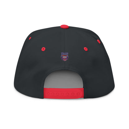 Villain Support Group - Flat Bill Snapback Cap — Embroidered Vintage Badged