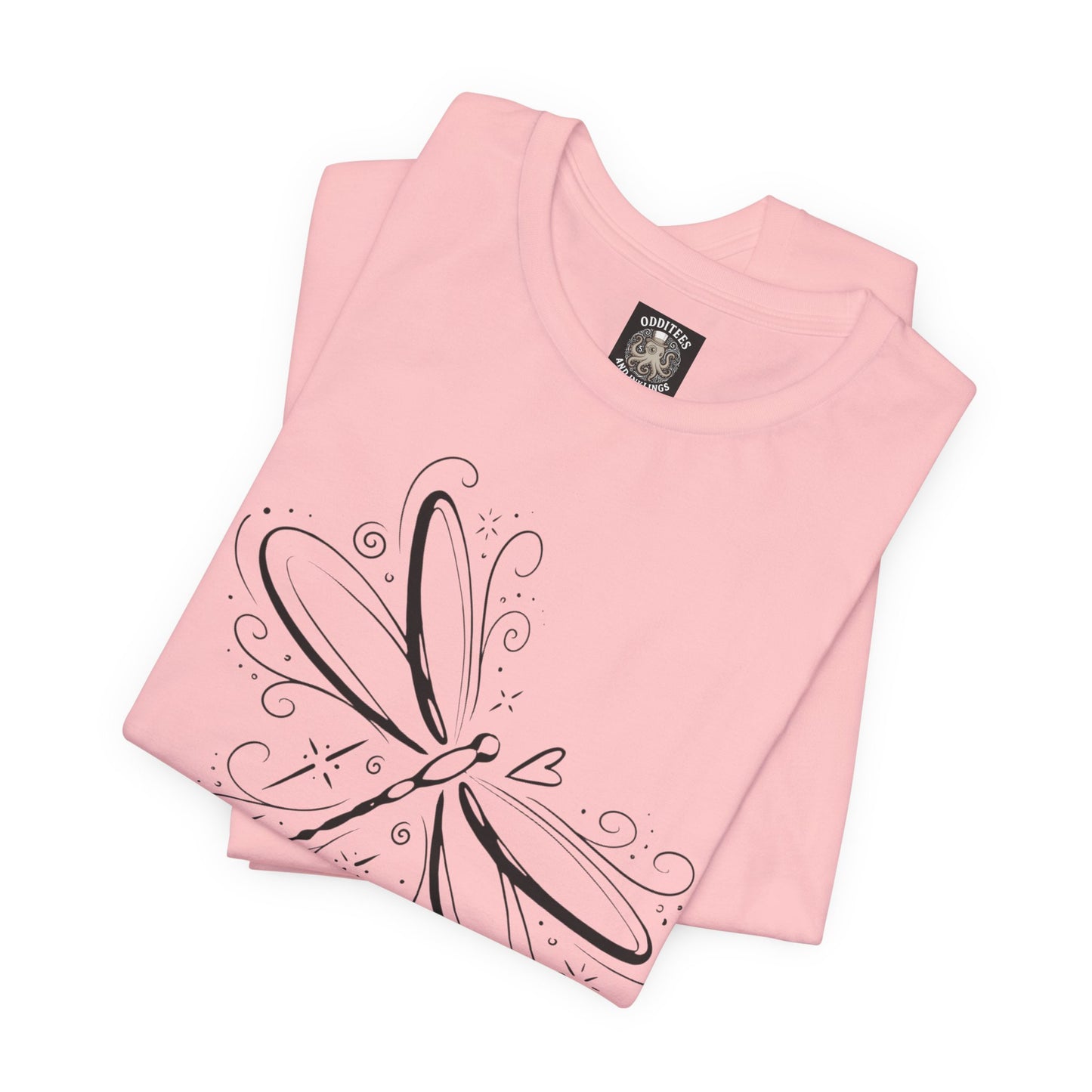 Dragonfly Line Art T-Shirt — Elegant Minimal Nature Tee