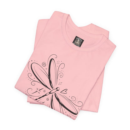 Dragonfly Line Art T-Shirt — Elegant Minimal Nature Tee