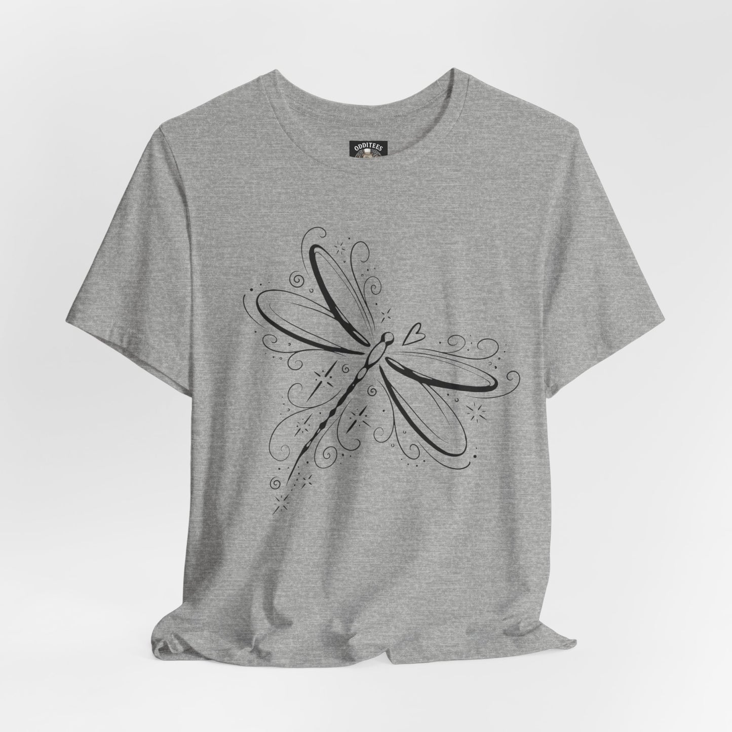 Dragonfly Line Art T-Shirt — Elegant Minimal Nature Tee