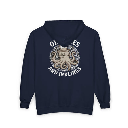 Octopus Zip Hoodie — “Odditees and Inklings” Graphic Full‑Zip Sweatshirt