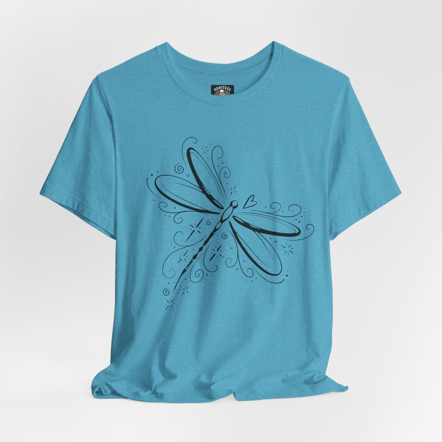 Dragonfly Line Art T-Shirt — Elegant Minimal Nature Tee