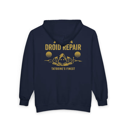 Jawa Droid Repair Full-Zip Hoodie — Tatooine's Finest Star Wars Inspired Zip Sweatshirt