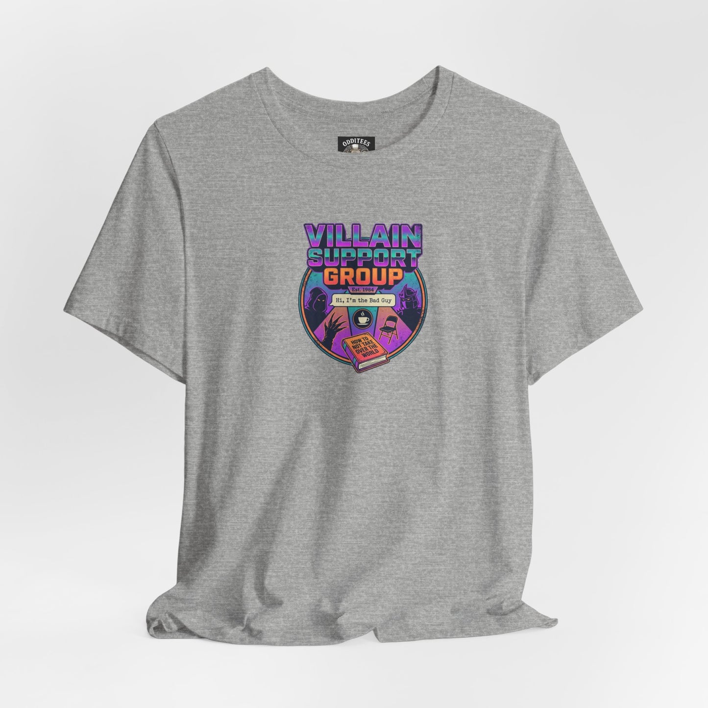 Villain Support Group T-Shirt — Funny Retro Supervillain Club Tee